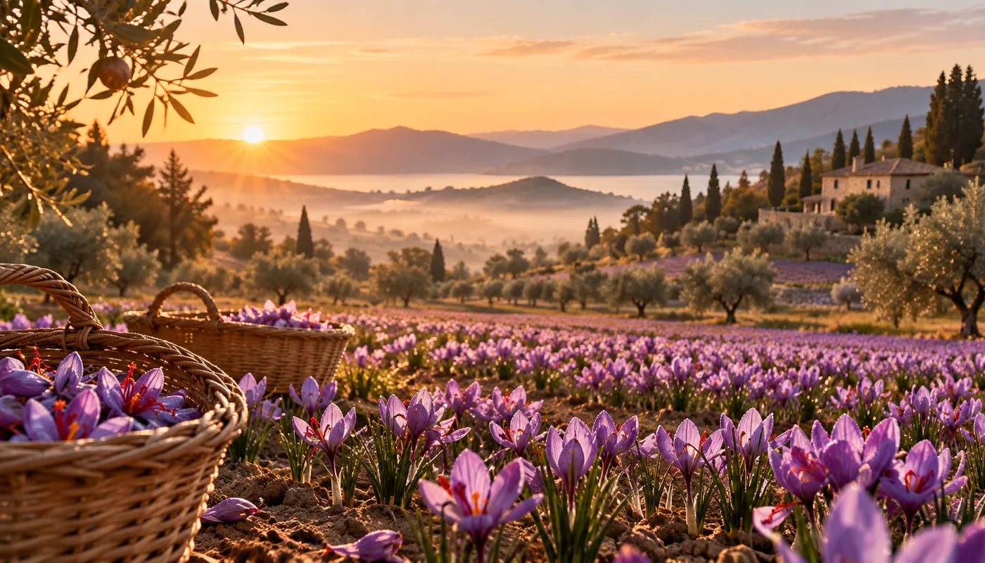 Persian saffron harvest – crocus flowers hand-picked by MaxiFlavour's partner growers
